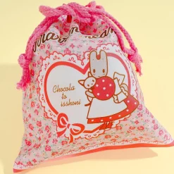 Marron Cream Roses Drawstring Bag