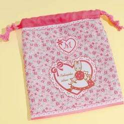 Marron Cream Roses Drawstring Bag