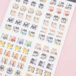 Masking Schedule Seal Square Sticker Set - Shiba Inu