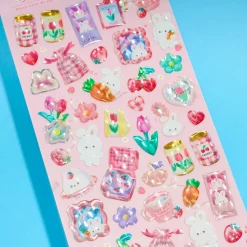 Melty Couleur Bunny Holographic Puffy Stickers