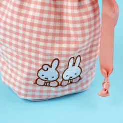 Miffy Gingham Drawstring Handbag