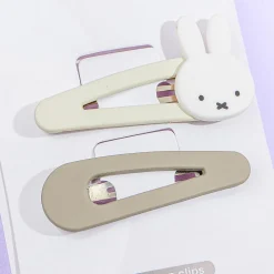 Miffy Grayscale Hair Snap Clips