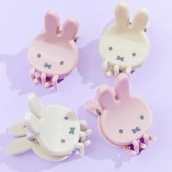 Miffy Mini Claw Hair Clip Set - Ivory & Pink / 4 pcs