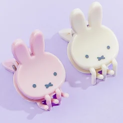 Miffy Mini Claw Hair Clip Set - Ivory & Pink / 4 pcs