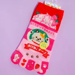 Mikenekoccino Berry Frappe Toe Socks