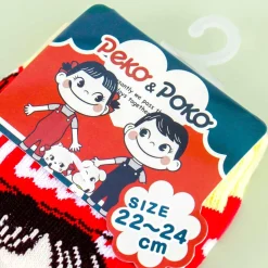 Milky Smiling Peko-Chan Polka Dot Socks