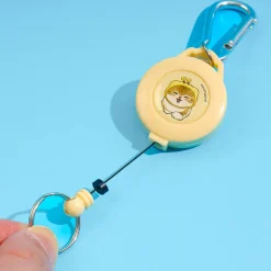 Mofusand Bee Cat Retractable Keychain with Carabiner