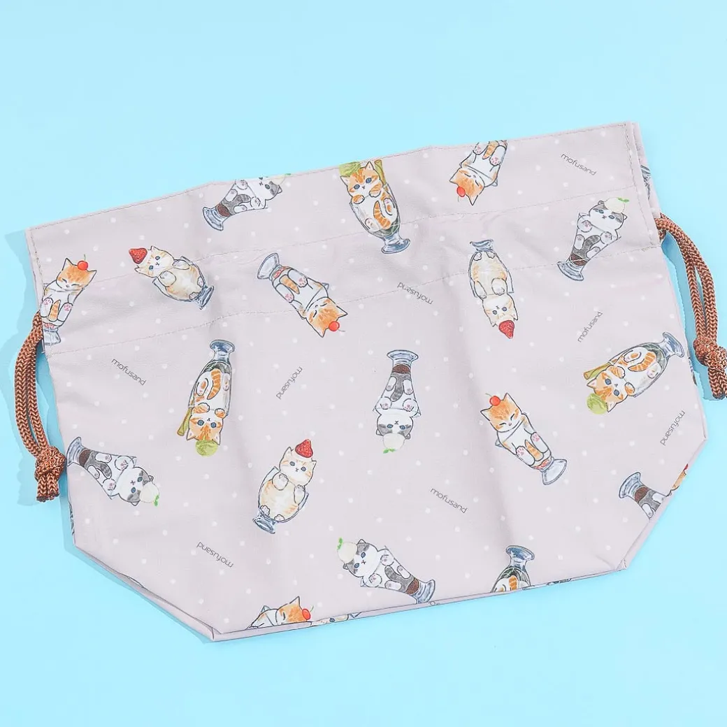 Mofusand Cat Parfait Drawstring Lunch Bag