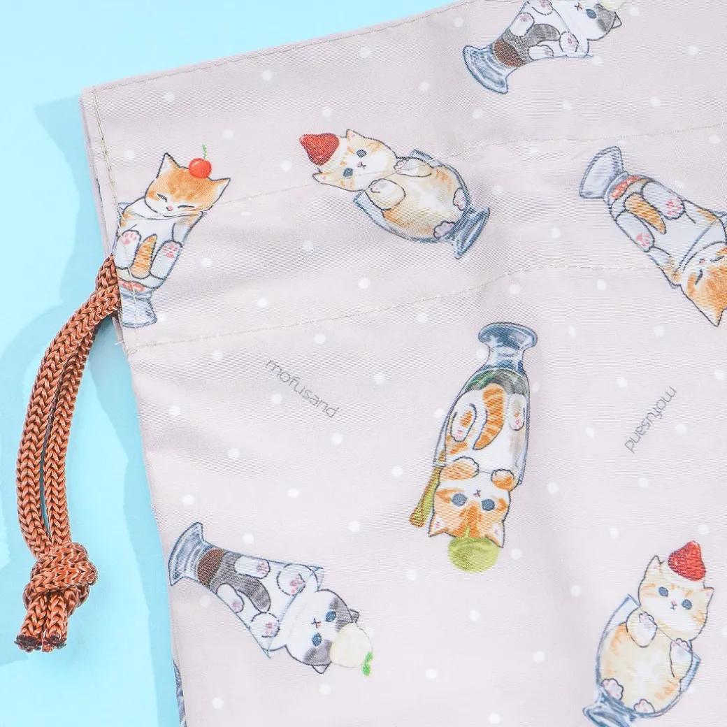 Mofusand Cat Parfait Drawstring Lunch Bag