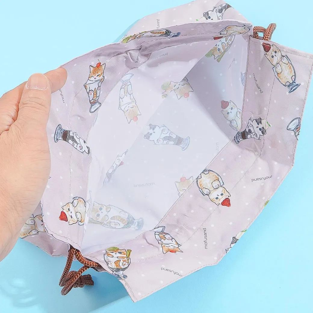 Mofusand Cat Parfait Drawstring Lunch Bag
