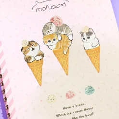 Mofusand Ice Cream Cone Fun A5 Spiral Notebook