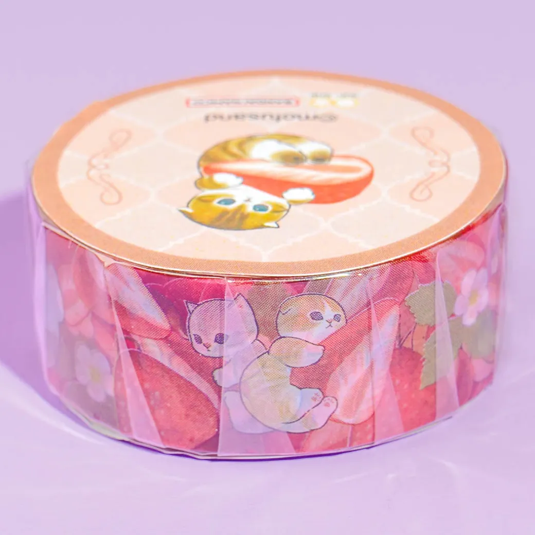 Mofusand Strawberry Masking Tape