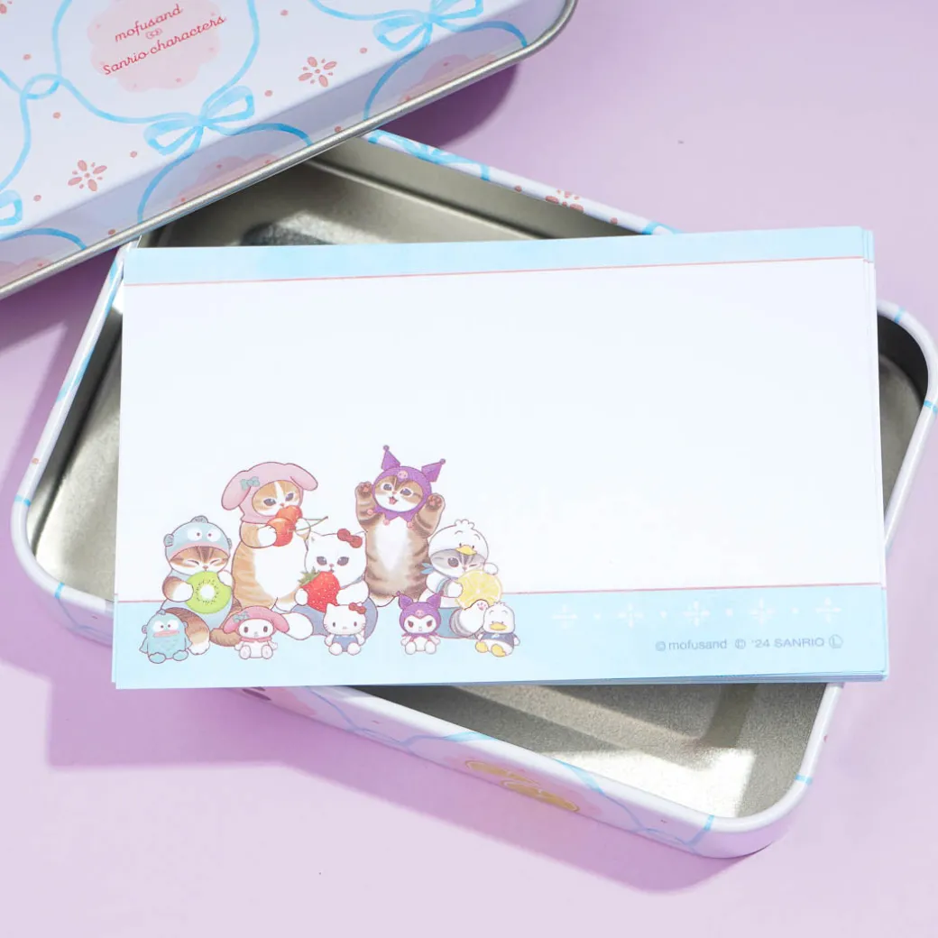 Mofusand x Sanrio Characters Memo Pad With Tin Case
