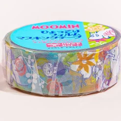 Moomin Hyokkori Maru Masking Tape - Clear Floral