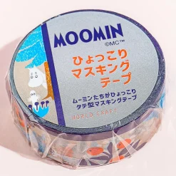 Moomin Hyokkori Maru Masking Tape - Gray Forest