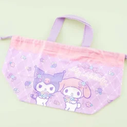 My Melody & Kuromi Fancy Flowery Drawstring Pouch