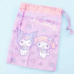 My Melody & Kuromi Flowery Drawstring Pouch