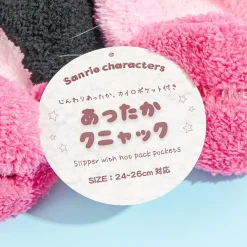 My Melody & Kuromi Fuzzy Slippers With Hot Pack Pockets