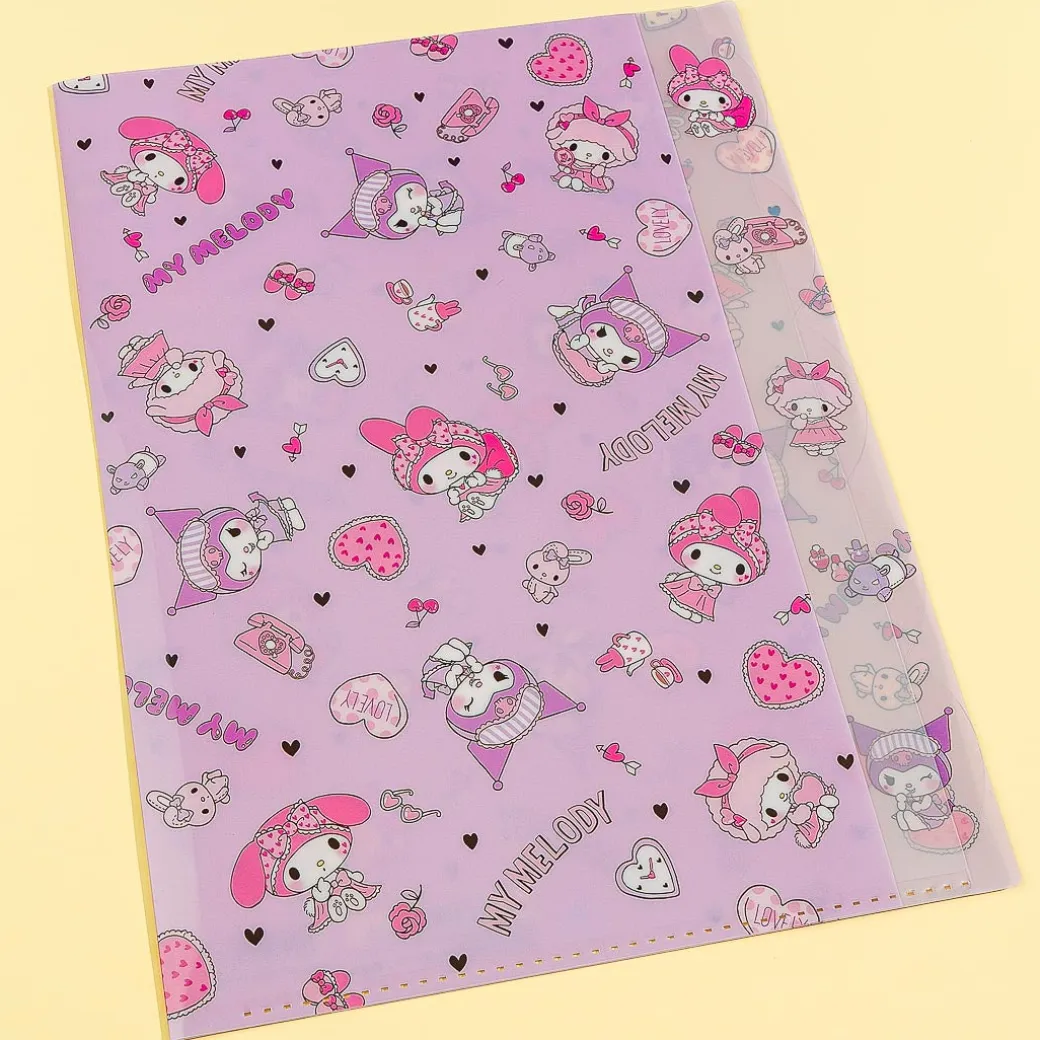 My Melody & Kuromi Heart Sleepover Multi-Slot A4 File Folder