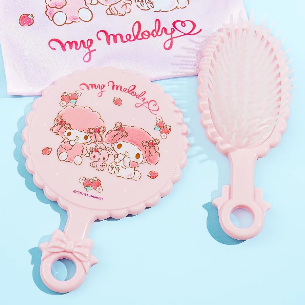 My Melody & My Sweet Piano Strawberry Mirror & Hairbrush Set