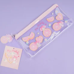 My Melody & Orange Flat Clear Pen Case