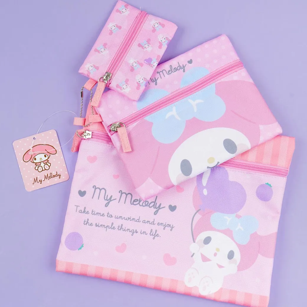 My Melody Balloon Heart Flat Pouch Set - 3 pcs
