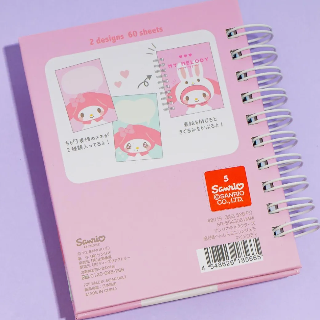 My Melody Bunny Die-Cut Mini Spiral Notebook