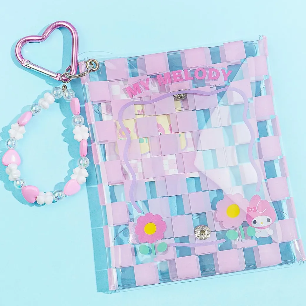My Melody Checkered Clear Flat Pouch With Charm