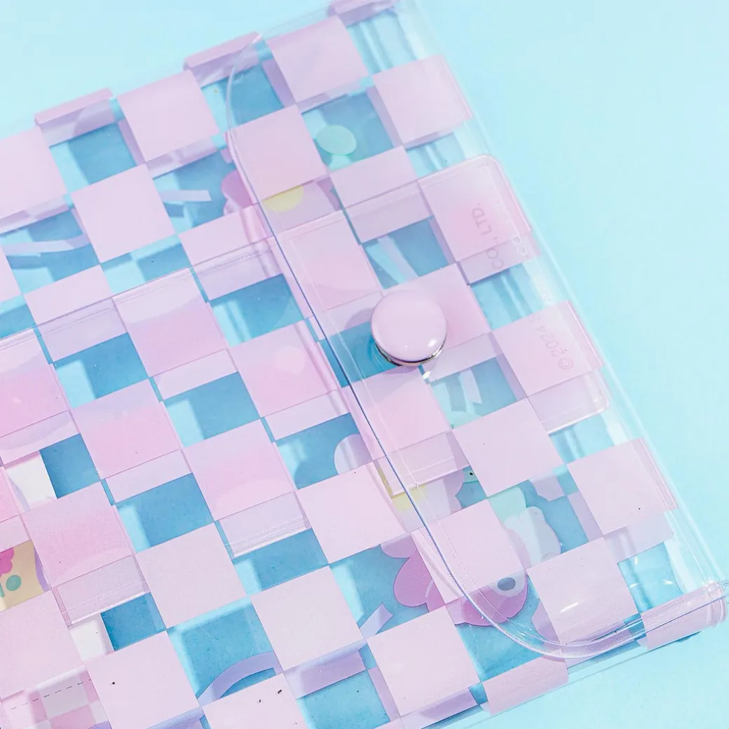 My Melody Checkered Clear Flat Pouch With Charm