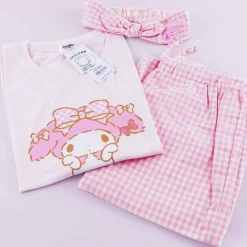 My Melody Checkered Pajamas With Headband Set