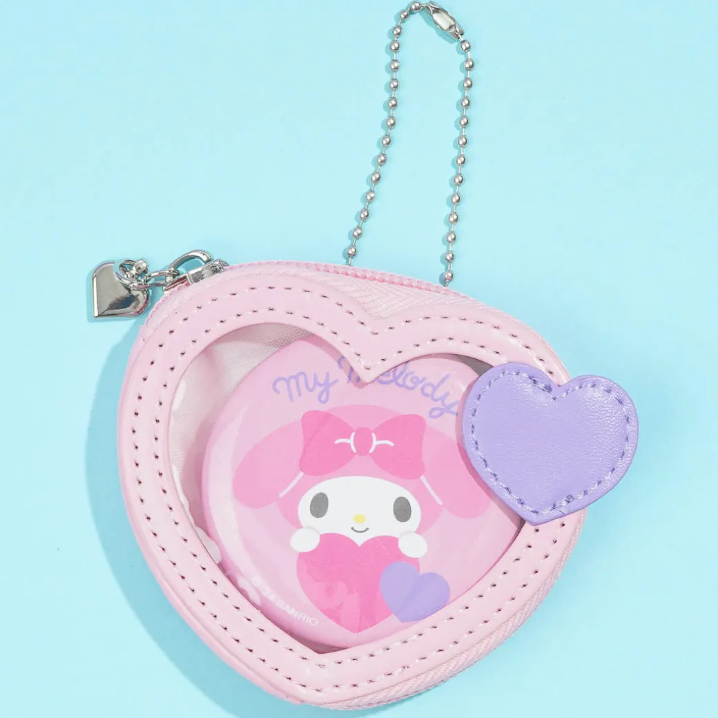 My Melody Colorful Heart Mini Pouch & Badge Set