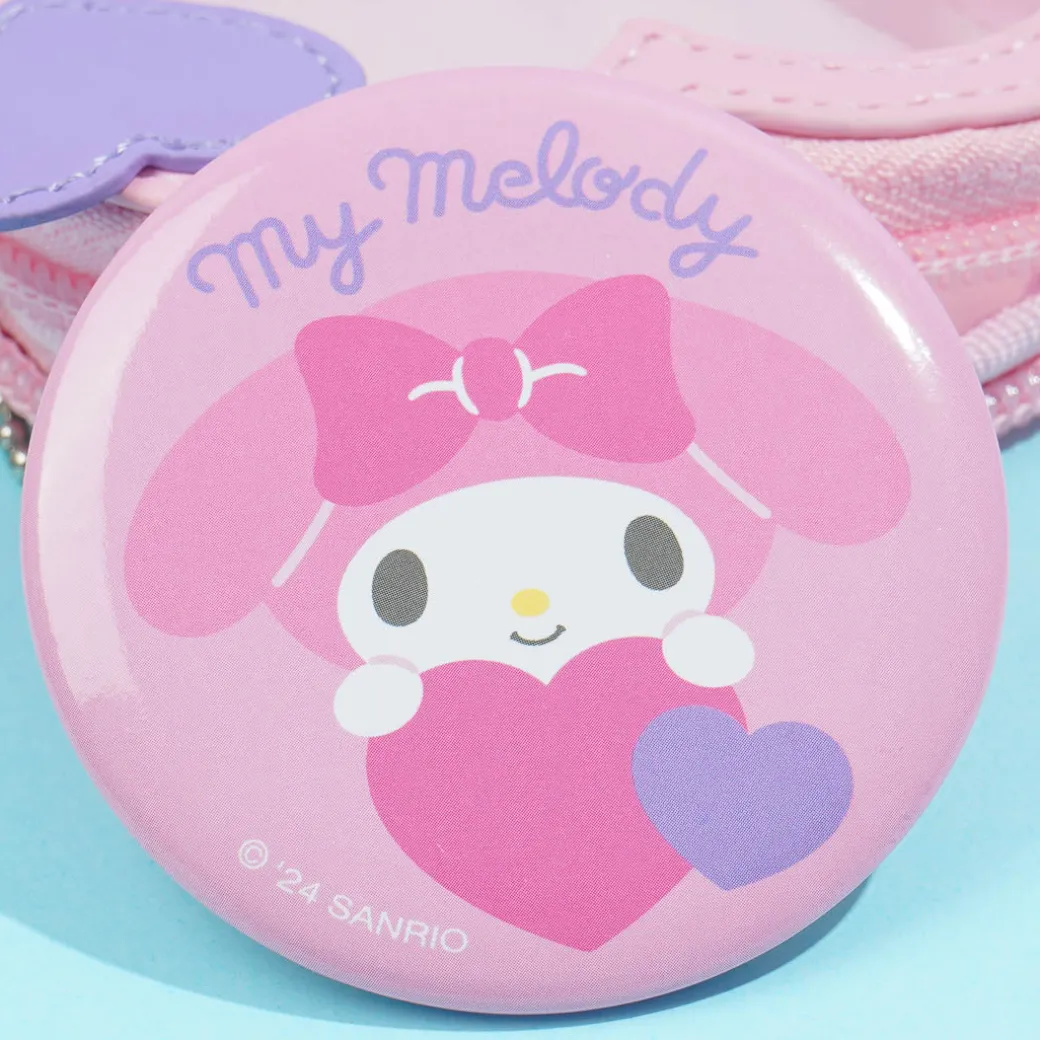 My Melody Colorful Heart Mini Pouch & Badge Set