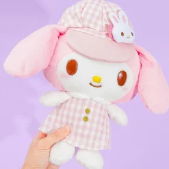 My Melody Gingham Newsboy Cap Plushie - Big