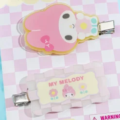 My Melody Pastel Checker Hair Clip Set