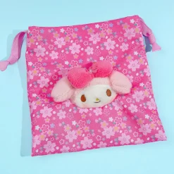 My Melody Sakura Kimono Drawstring Pouch With Plushie Head Charm