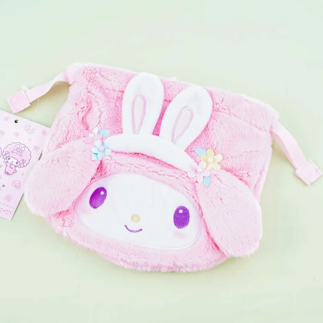 My Melody Spring Bunny Fluffy Drawstring Pouch