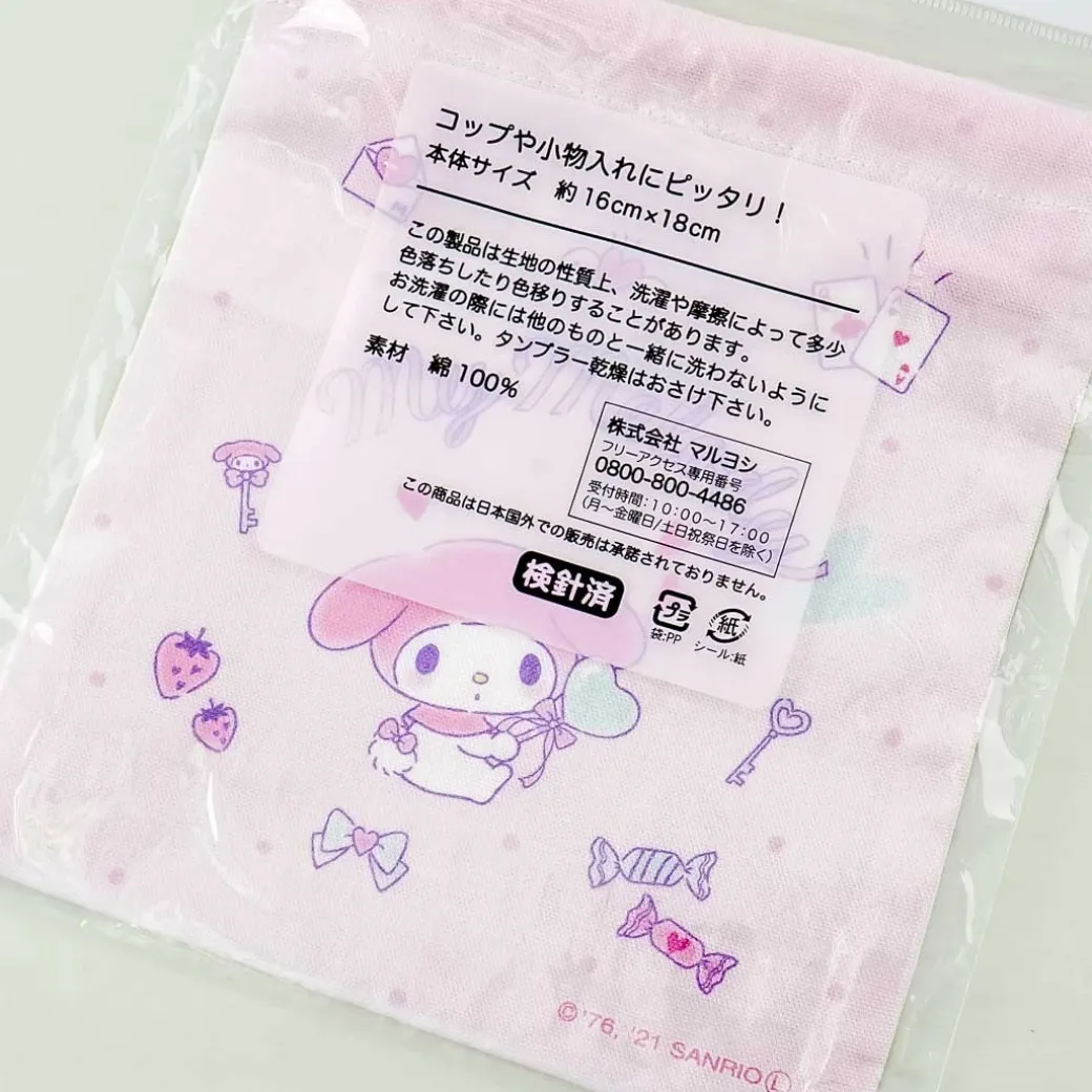 My Melody Strawberry Heart Drawstring Pouch