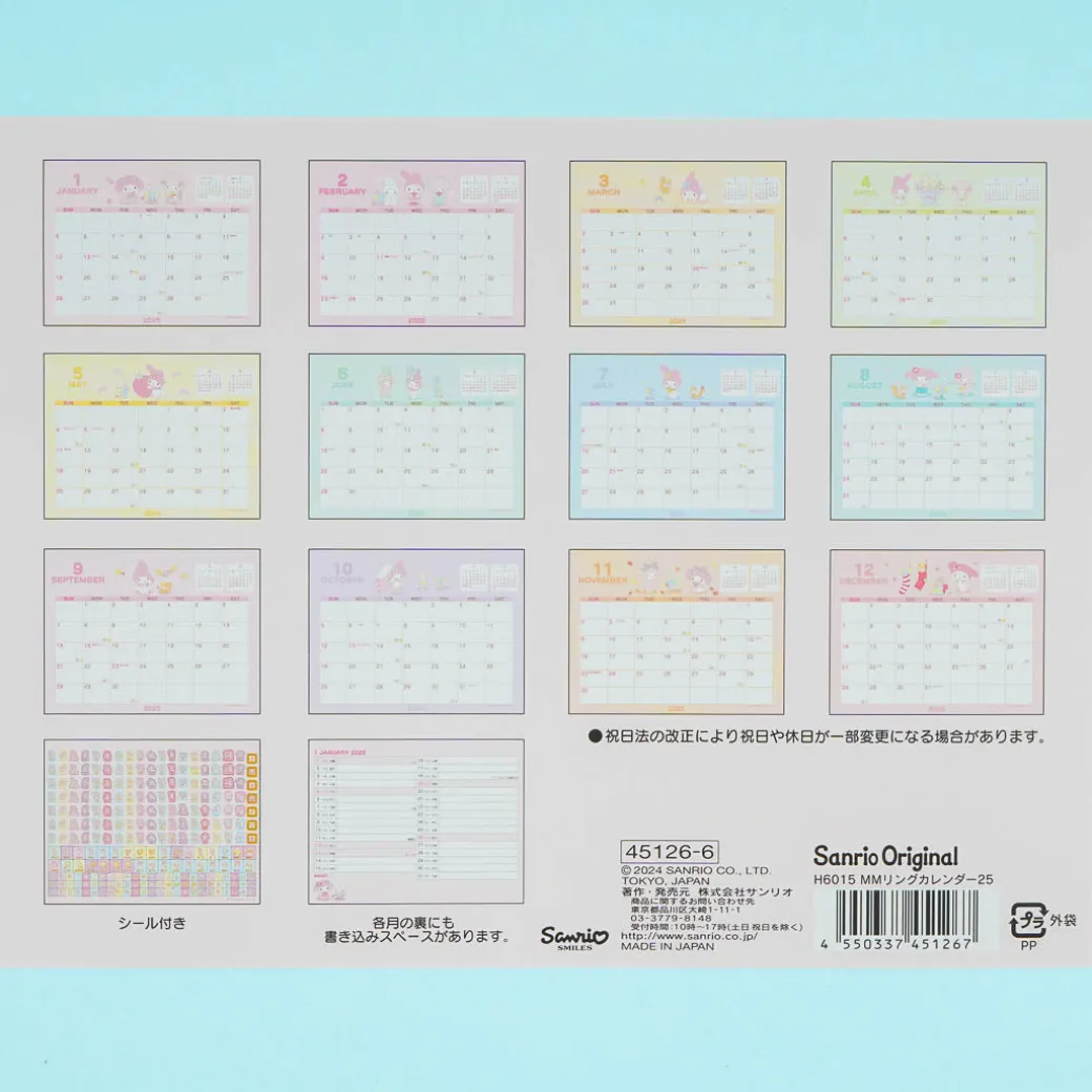 My Melody Tea Party 2025 Desk Calendar