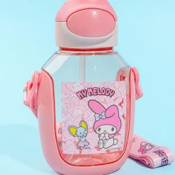 My Melody Ushiro Shiro One-Push Bottle With Straw