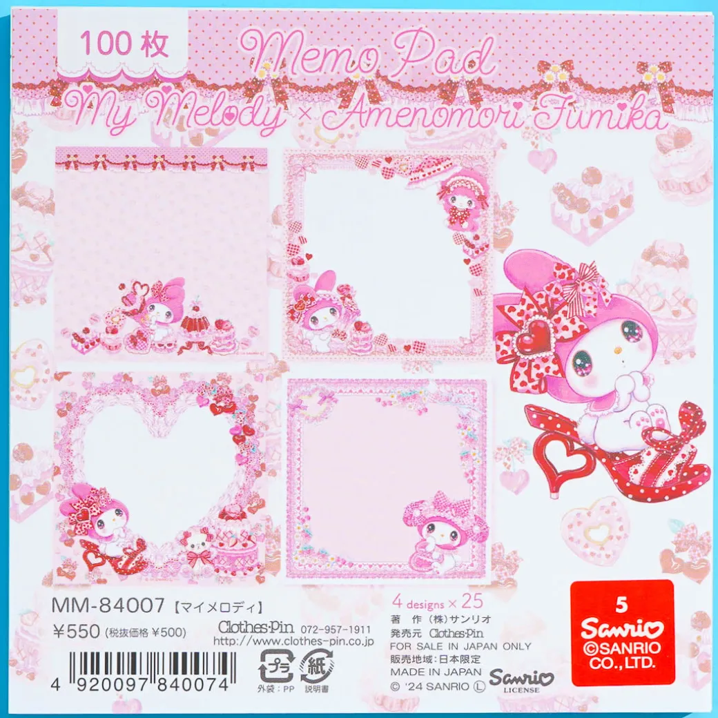 My Melody x Amenomori Fumika Sweet Lolita Memo Pad