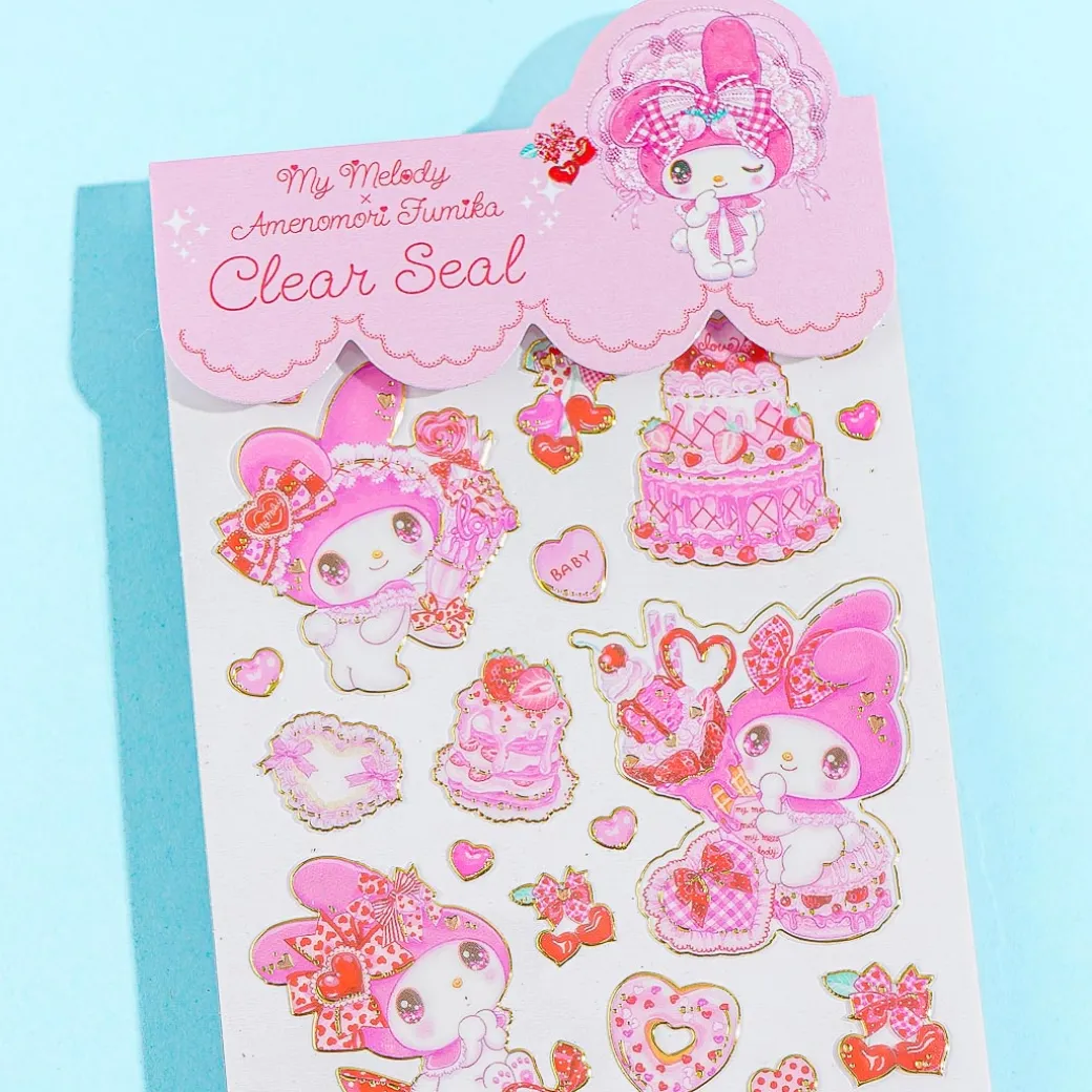 My Melody x Amenomori Fumika Clear Seal Stickers