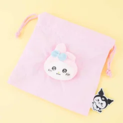 My Melody x Nagano Fluffy Face Drawstring Pouch