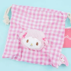 My Sweet Piano Checkered Drawstring Bag