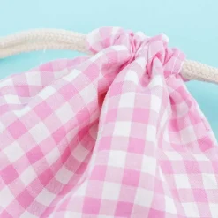 My Sweet Piano Checkered Drawstring Bag