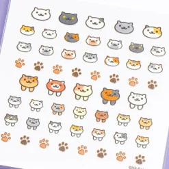 Neko Atsume Cat Face Nail Stickers
