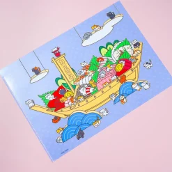 Neko Atsume Sushi Boat A4 File Folder
