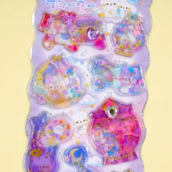 Night Meow Water-In Stickers