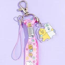 Npochamu & Kimimaro Flowers & Hearts Lanyard