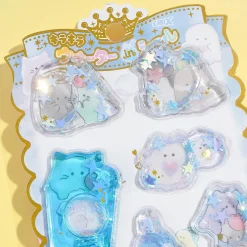 Obakenu Cats Glitter & Water-Filled Stickers