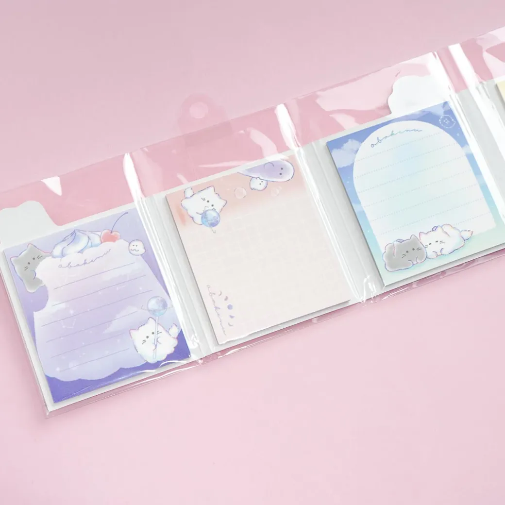 Obakenu Jelly Cat Memo Pad Set